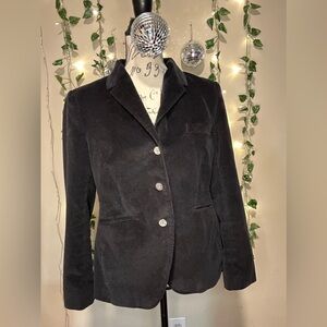 Classic Black Corduroy Women's Blazer Jacket